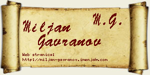 Miljan Gavranov vizit kartica